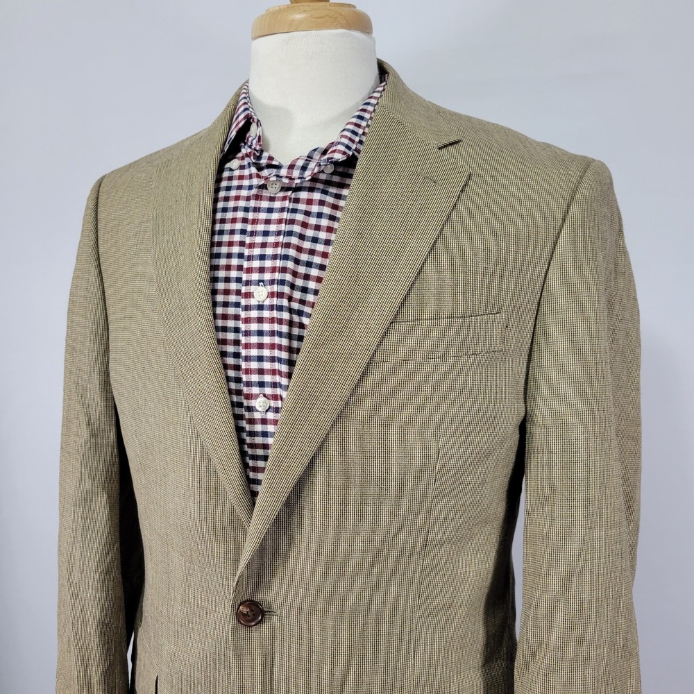 Lauren Ralph Lauren Men's Sport Coat Blazer Two Button Beige Silk Wool Size 40L - Picture 7 of 14
